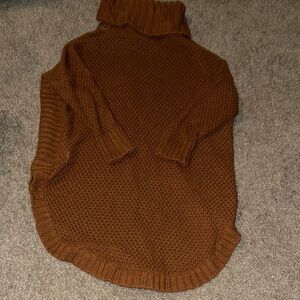 Express Cozy Cowl Neck Sweater in Warm Brown